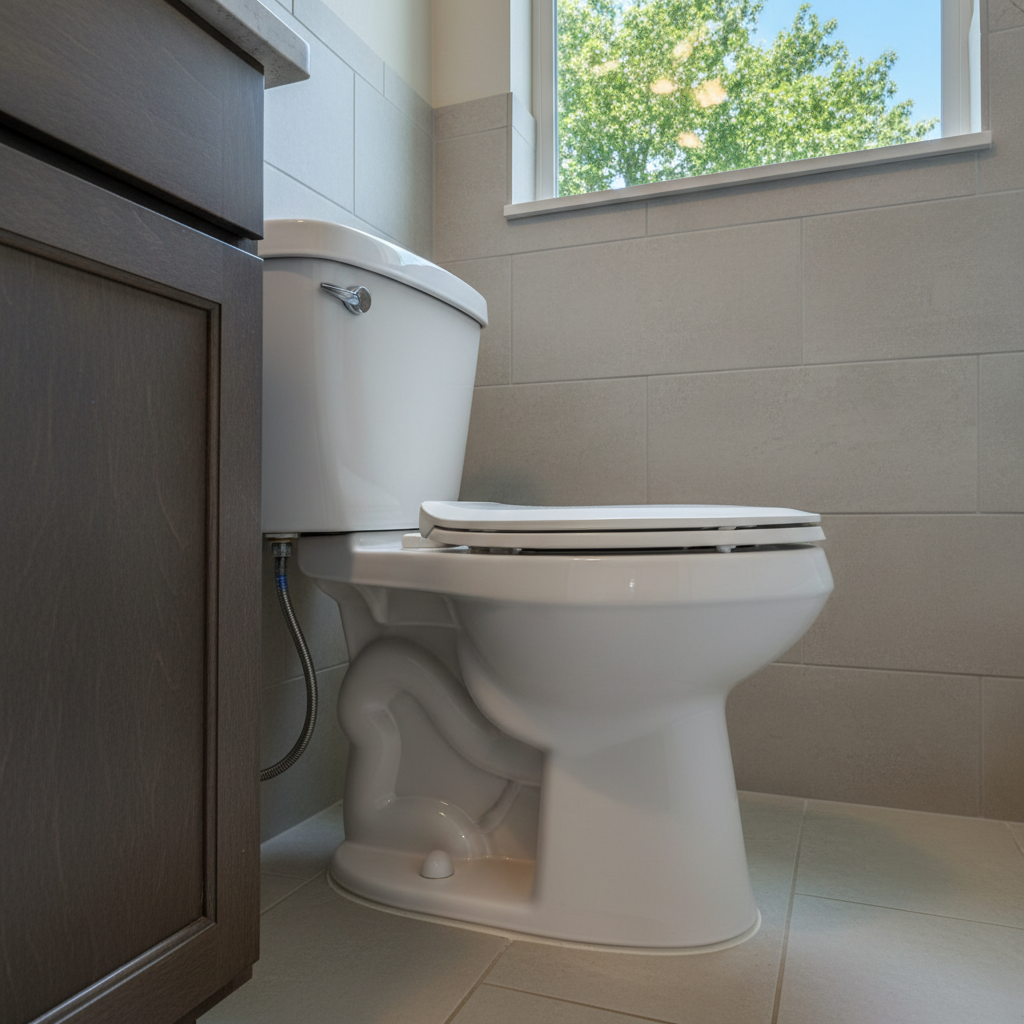 Completed toilet installation work at a residential property in Owasso, OK