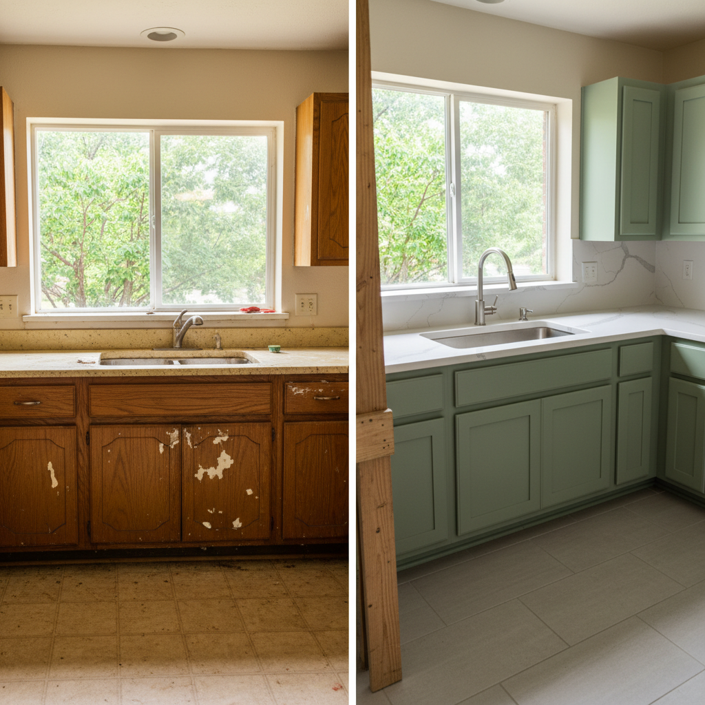Completed countertop installation work at a residential property in Bixby, OK