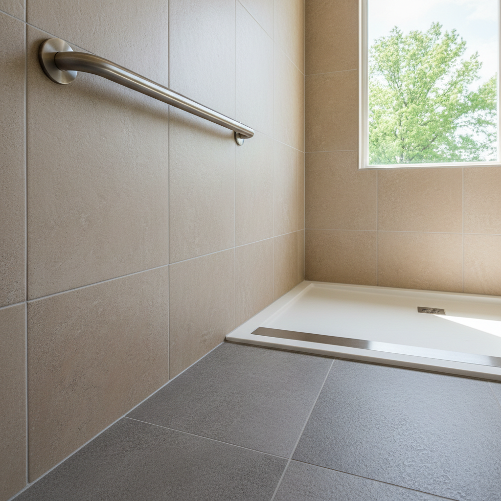 Completed handicap accessible bathrooms work at a residential property in Jenks, OK