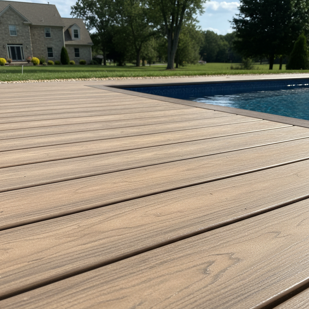 Completed pool decks work at a residential property in Birdsboro, PA
