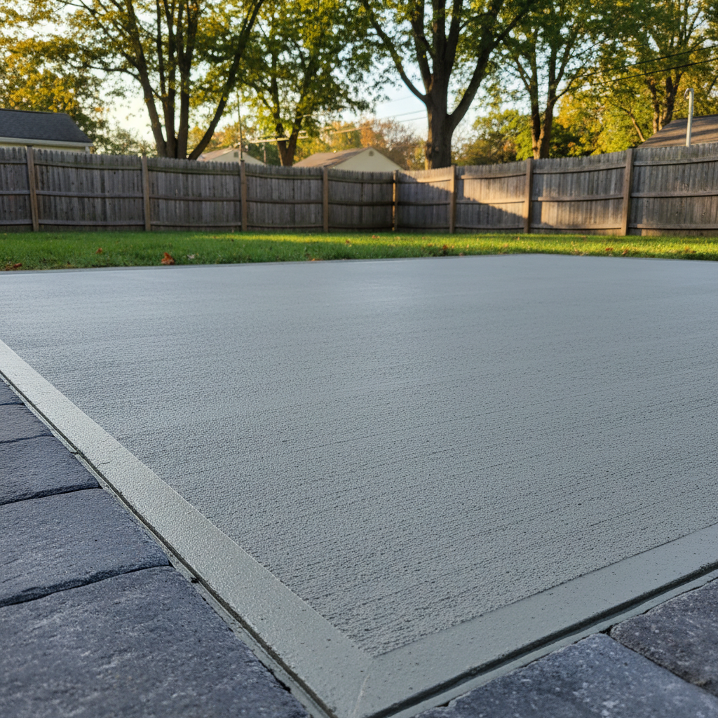 Completed concrete flatwork work at a residential property in Pawtucket, RI