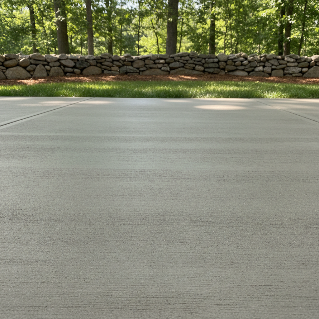 Completed concrete installation work at a residential property in East Greenwich, RI