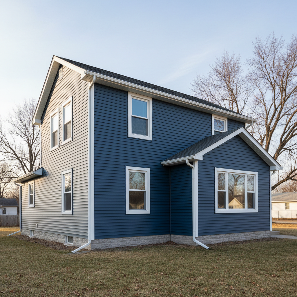 Completed siding installation work at a residential property in Great Bend, KS