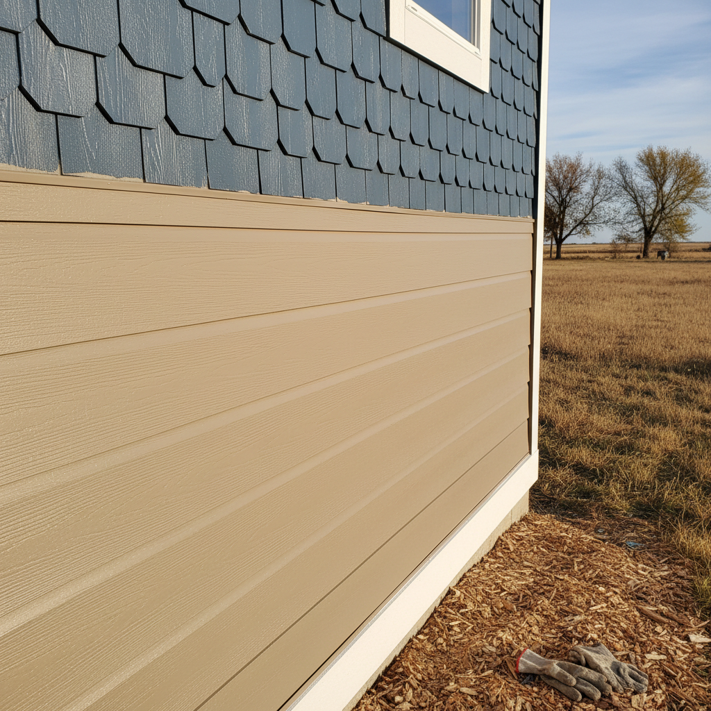 Completed siding replacement work at a residential property in Garden City, KS