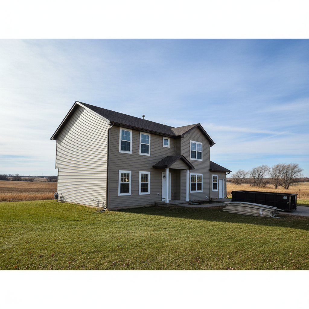 Completed siding removal work at a residential property in Dodge City, KS