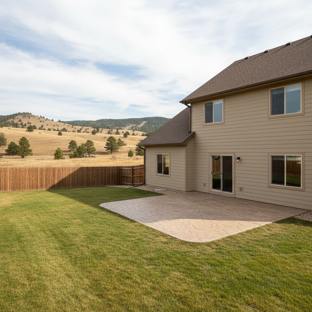 Completed concrete patios work at a residential property in Piedmont, SD