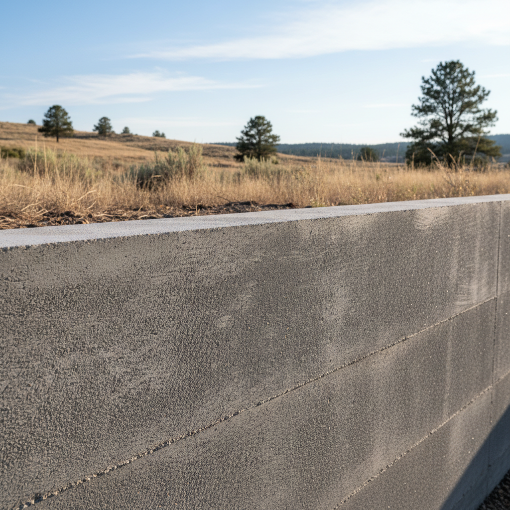 Completed concrete retaining walls work at a residential property in Sturgis, SD
