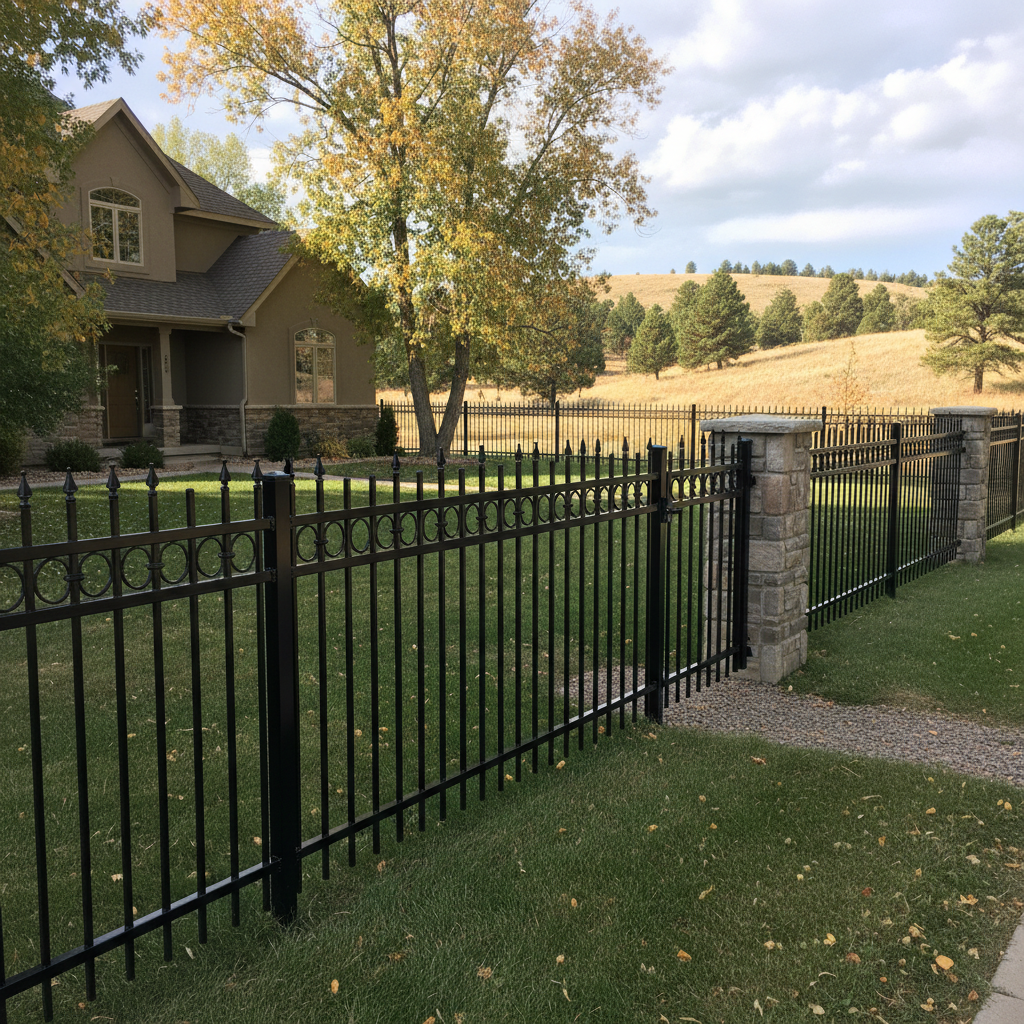 Completed ornamental iron fencing work at a residential property in Sturgis, SD