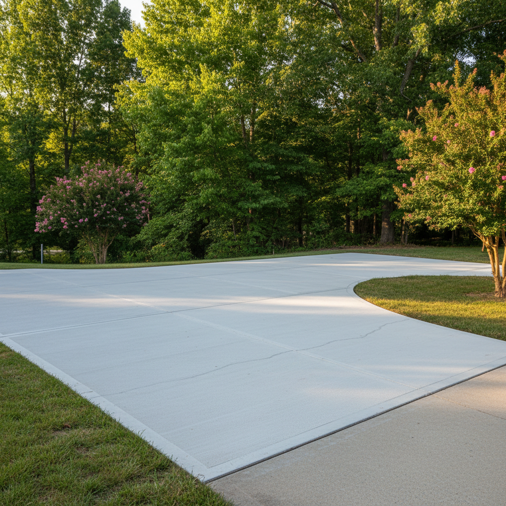 Completed concrete repair work at a residential property in Rogersville, TN