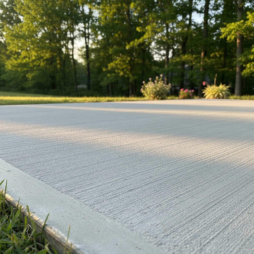 Completed concrete flatwork work at a residential property in Jackson, TN
