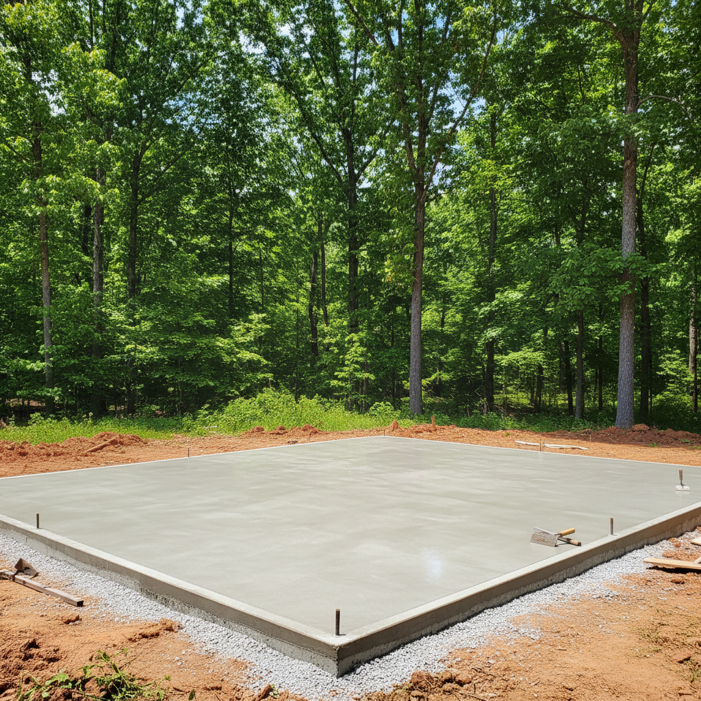 Completed concrete foundations work at a residential property in Dayton, TN
