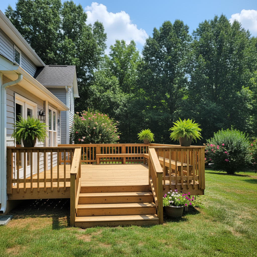 Completed deck repair work at a residential property in Lenoir City, TN