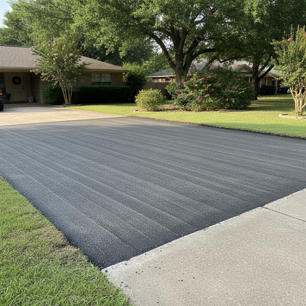 Completed asphalt milling work at a residential property in Victoria, TX