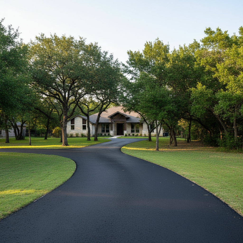 Completed commercial asphalt work at a residential property in Marble Falls, TX