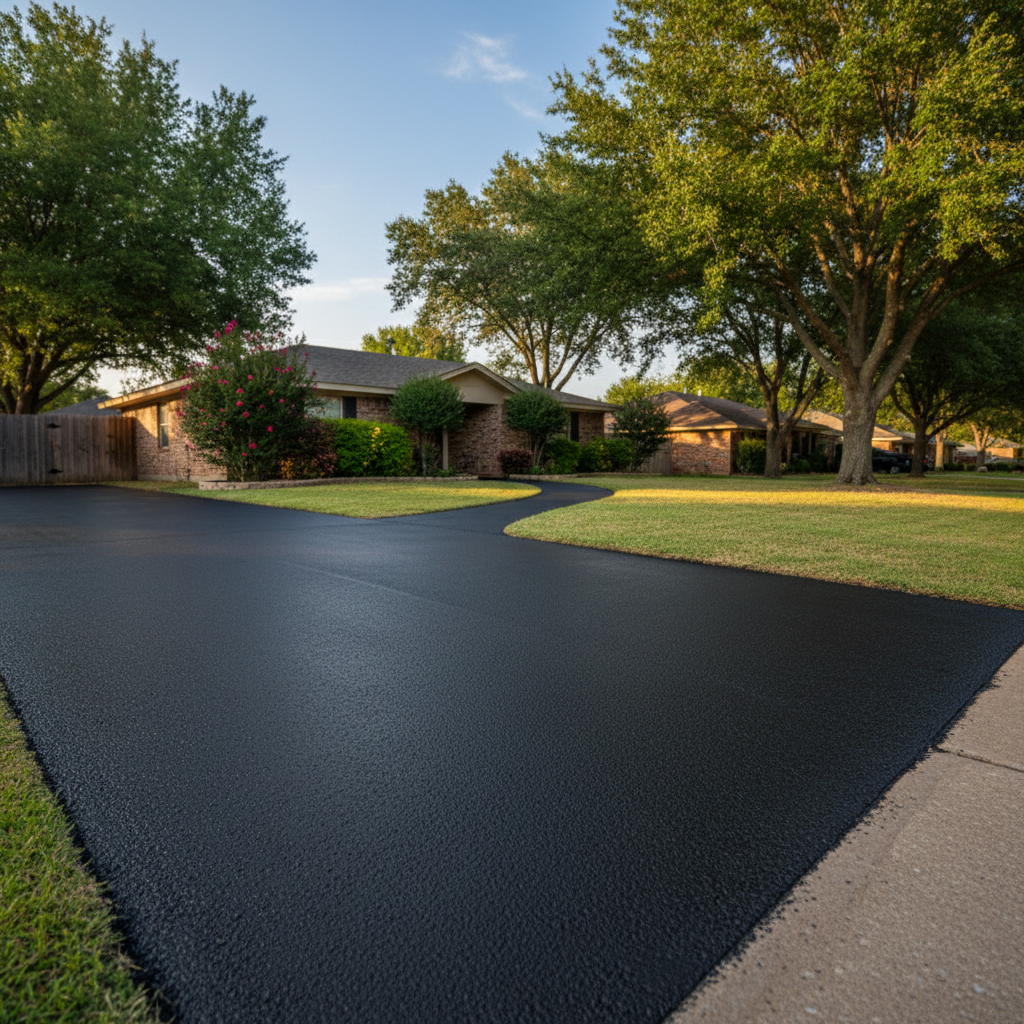 Completed slurry coating work at a residential property in Bryan, TX