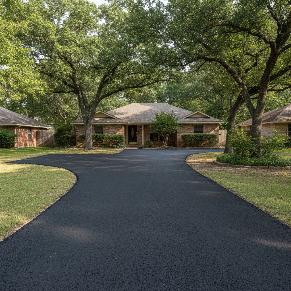 Completed residential asphalt work at a residential property in Bryan, TX