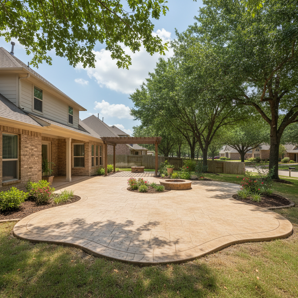 Completed concrete patios work at a residential property in Waco, TX