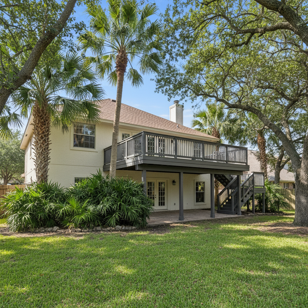 Completed metal decks work at a residential property in Brownsville, TX