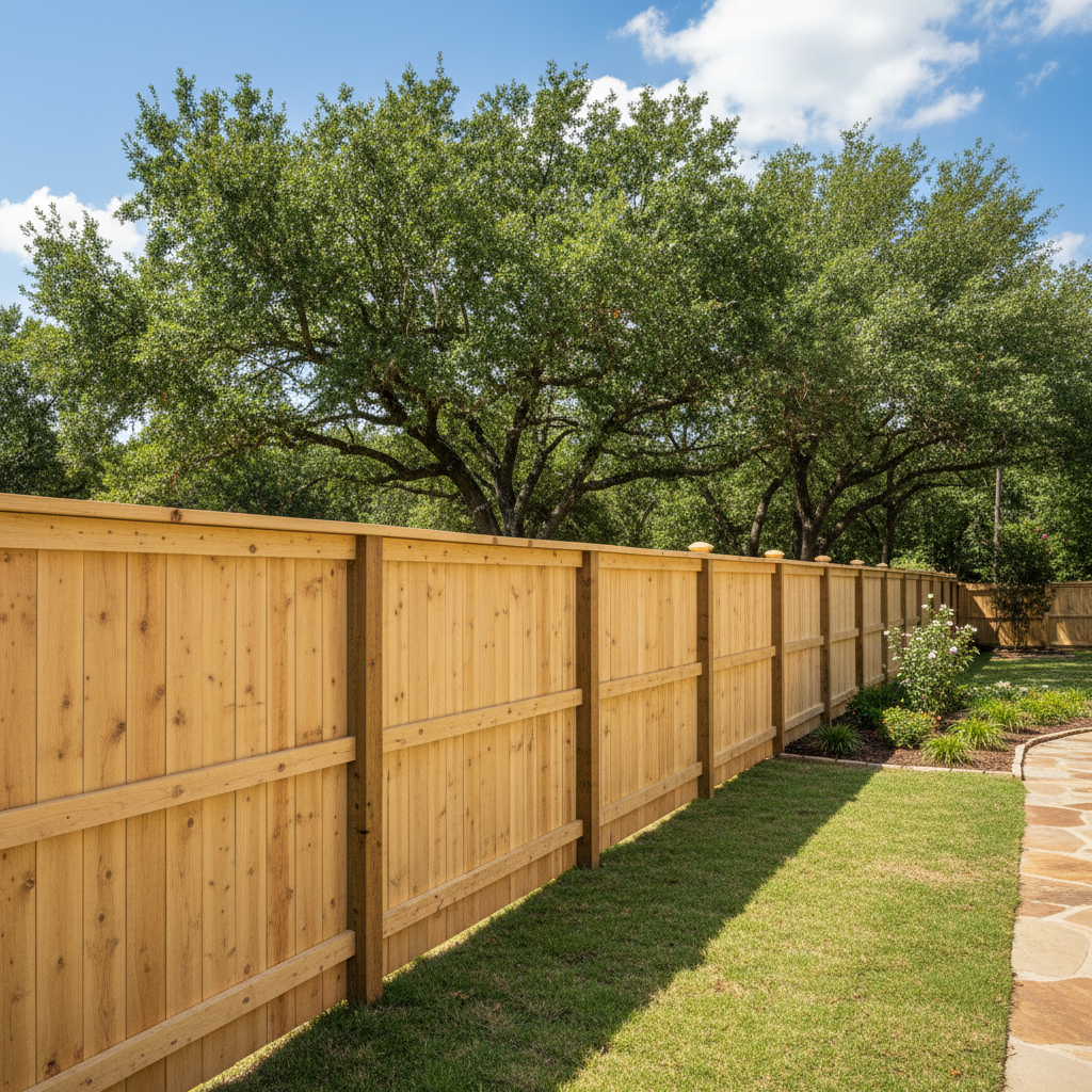 Completed farm fencing work at a residential property in New Braunfels, TX