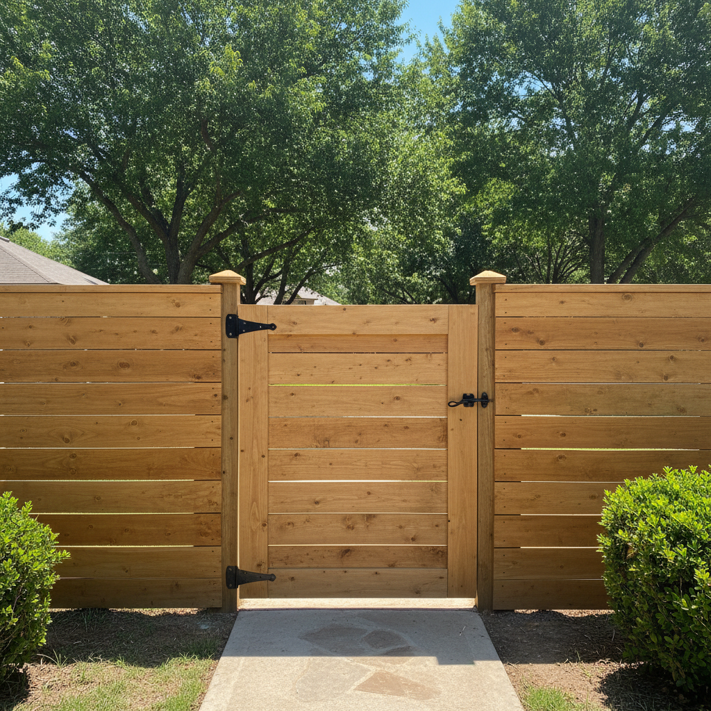Completed gate installation work at a residential property in Wichita Falls, TX