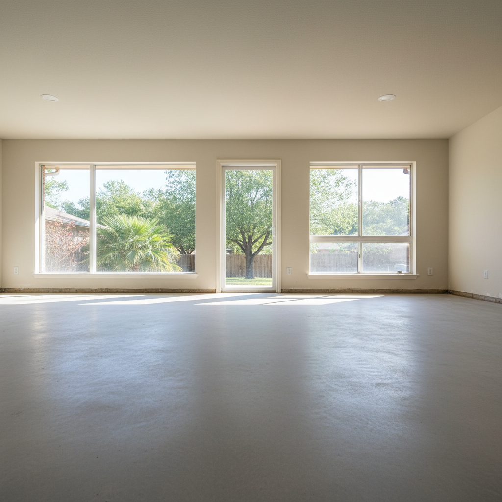 Completed floor removal work at a residential property in San Antonio, TX