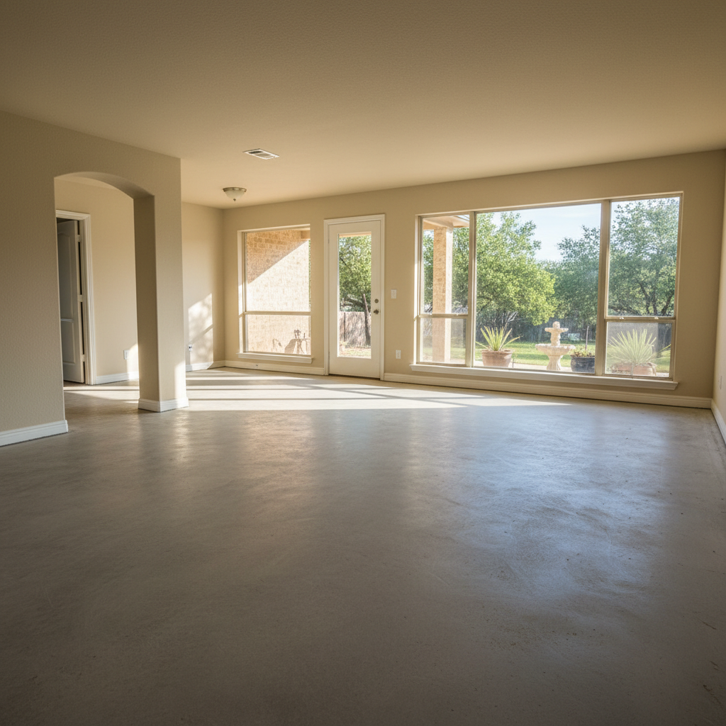 Completed floor removal work at a residential property in San Antonio, TX