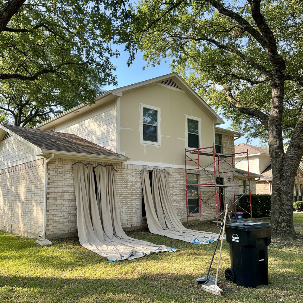 Completed wallpaper removal work at a residential property in McKinney, TX