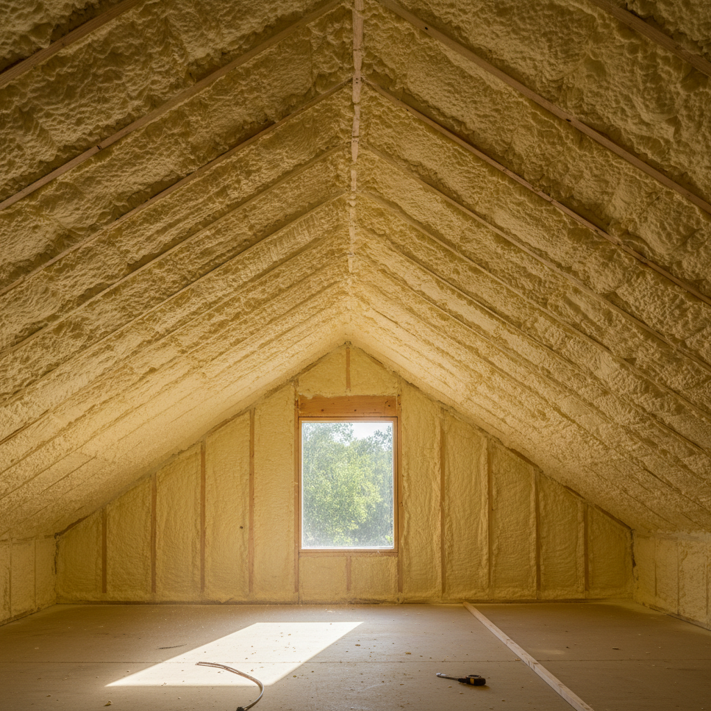 Completed closed cell spray foam work at a residential property in Mansfield, TX