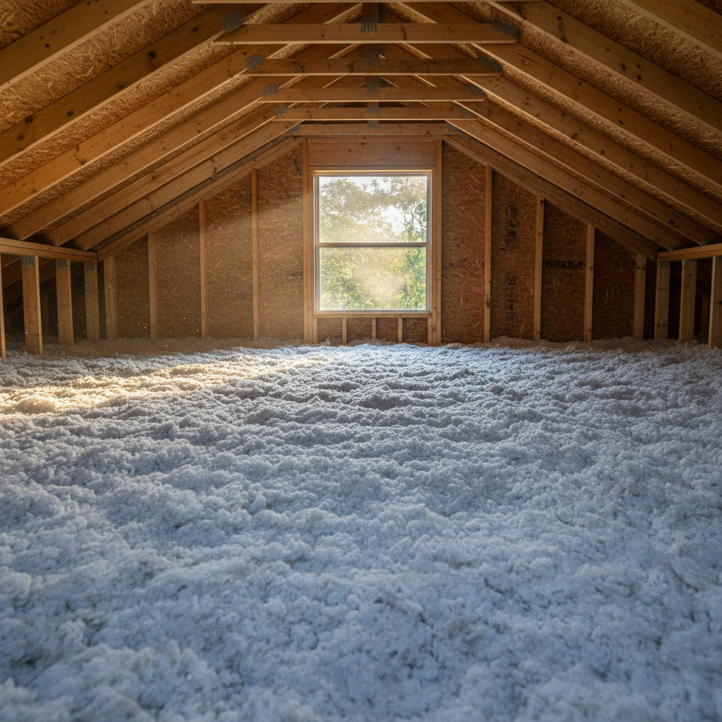 Completed blown-in insulation work at a residential property in Mansfield, TX