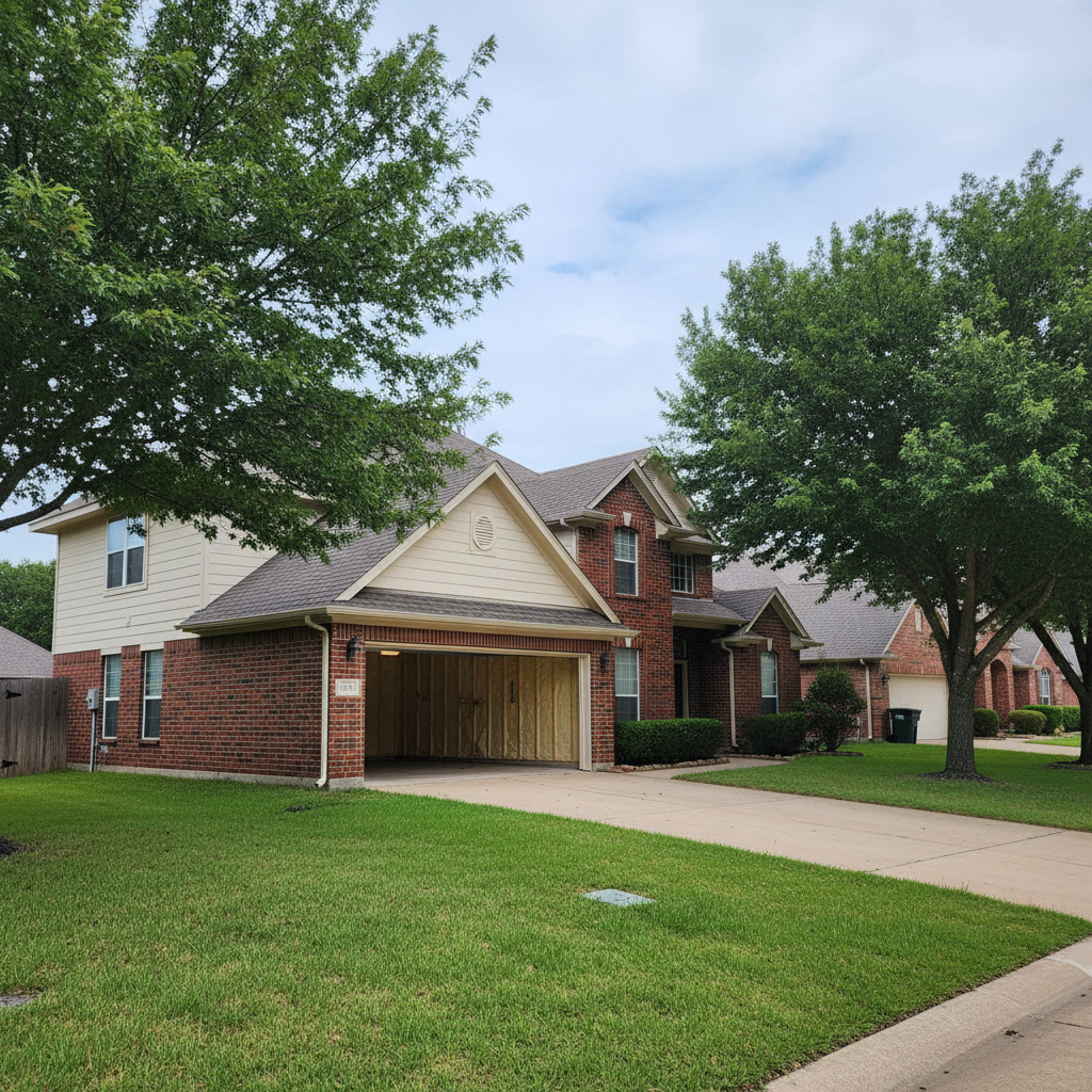 Completed garage insulation work at a residential property in Mansfield, TX