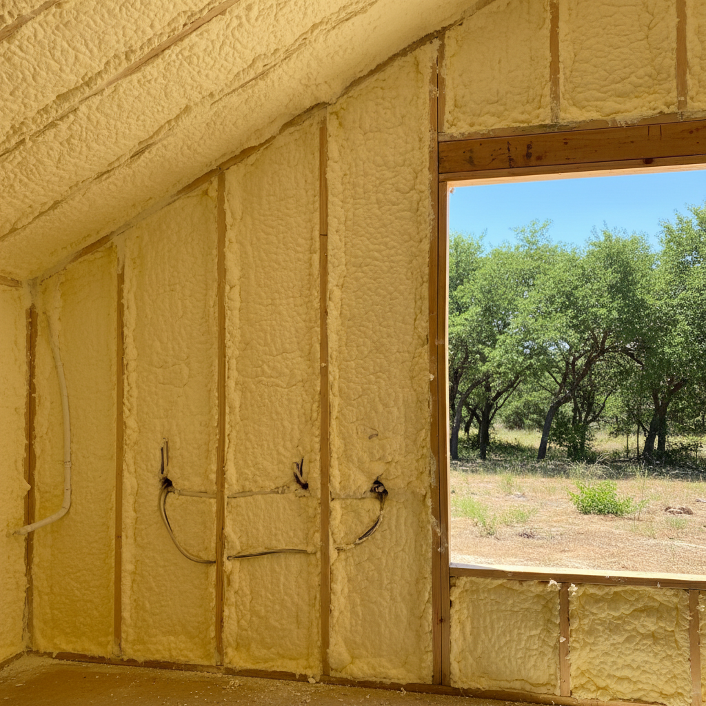 Completed closed cell spray foam work at a residential property in Mansfield, TX