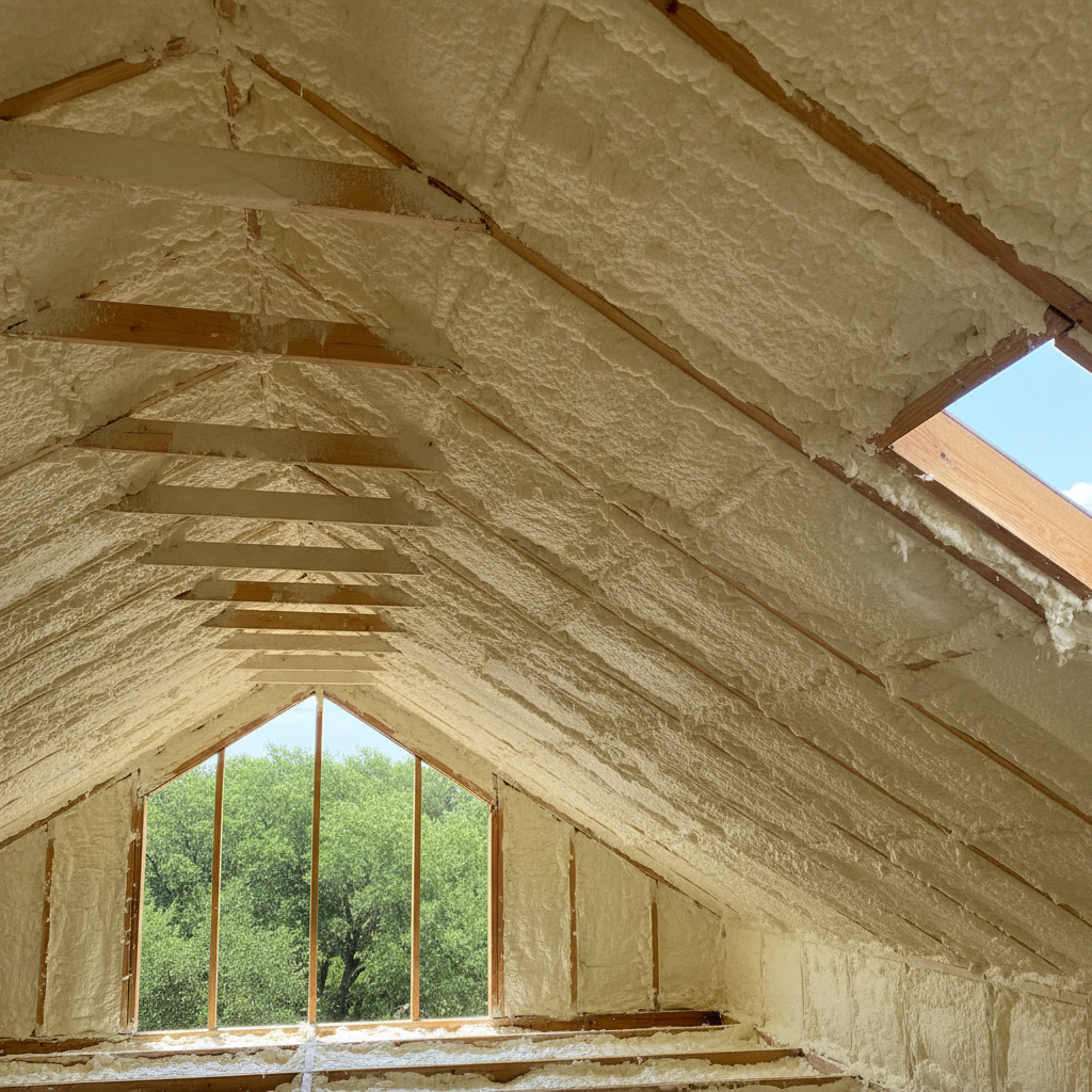 Completed closed cell spray foam work at a residential property in Dallas, TX