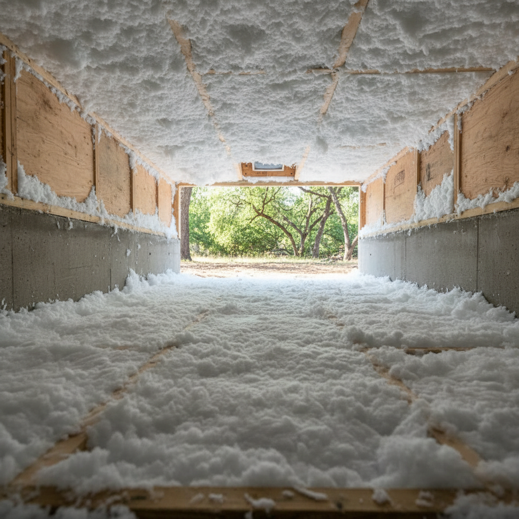 Completed insulation removal work at a residential property in Dallas, TX