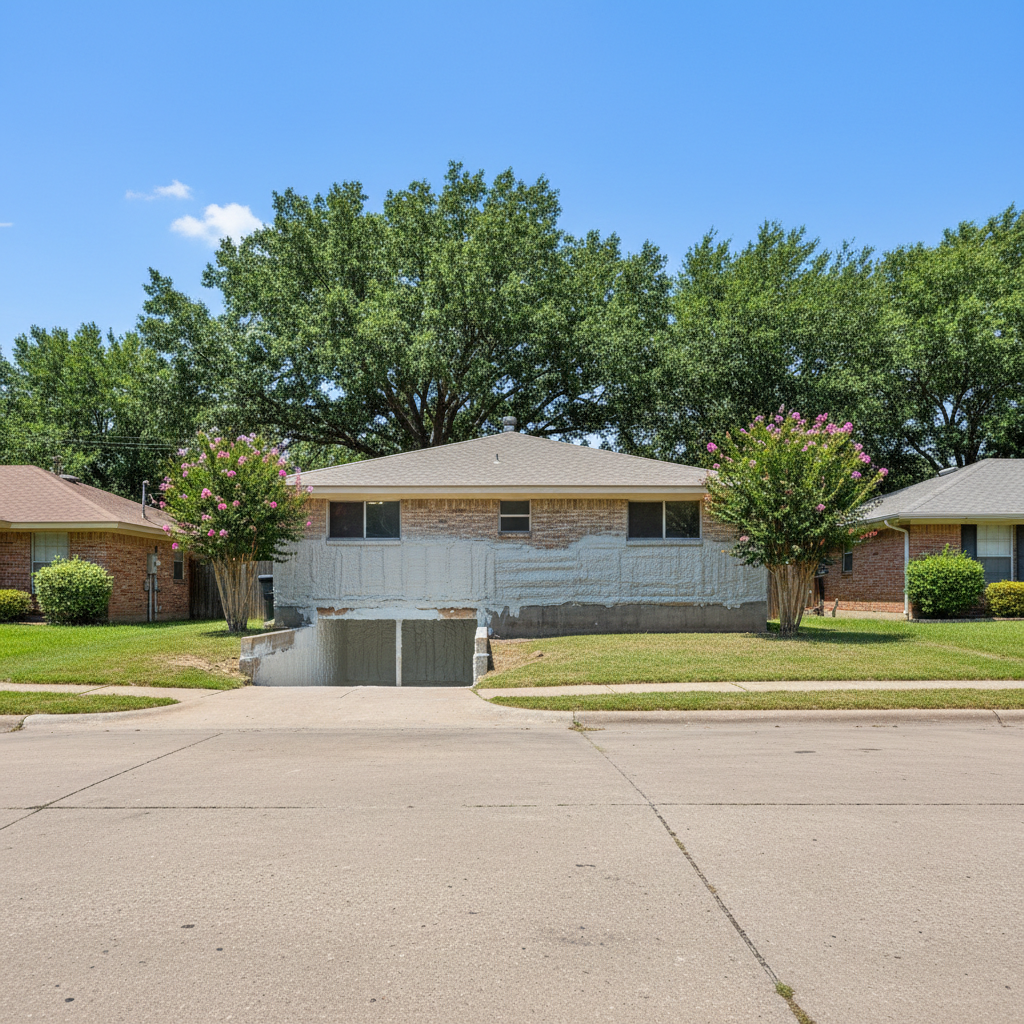 Completed basement insulation work at a residential property in Fort Worth, TX