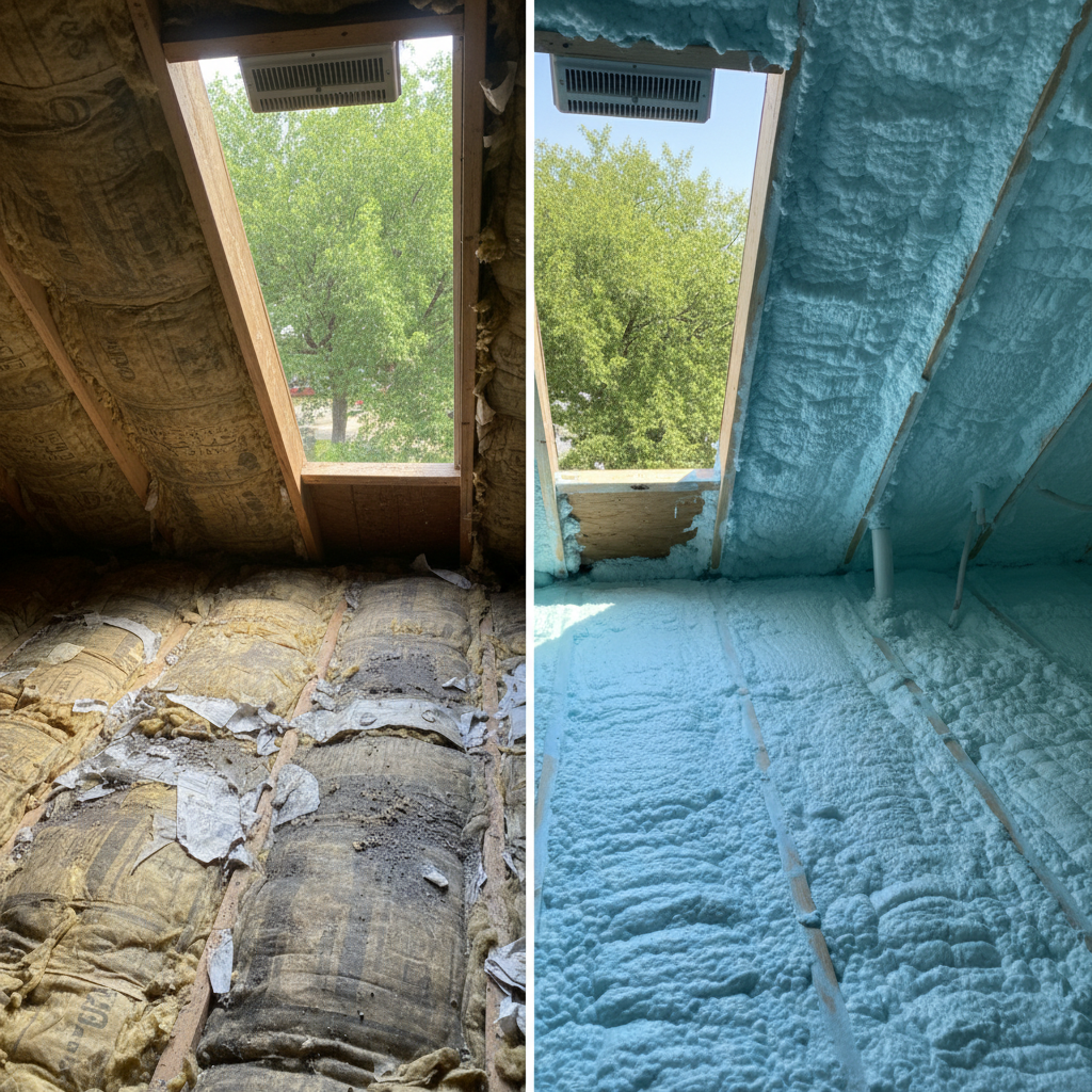 Completed closed cell spray foam work at a residential property in Irving, TX