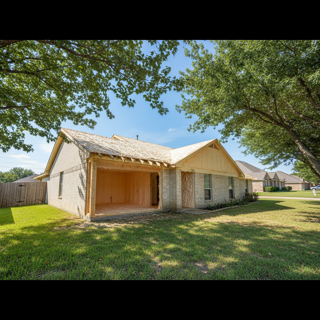 Completed open cell spray foam work at a residential property in Waxahachie, TX