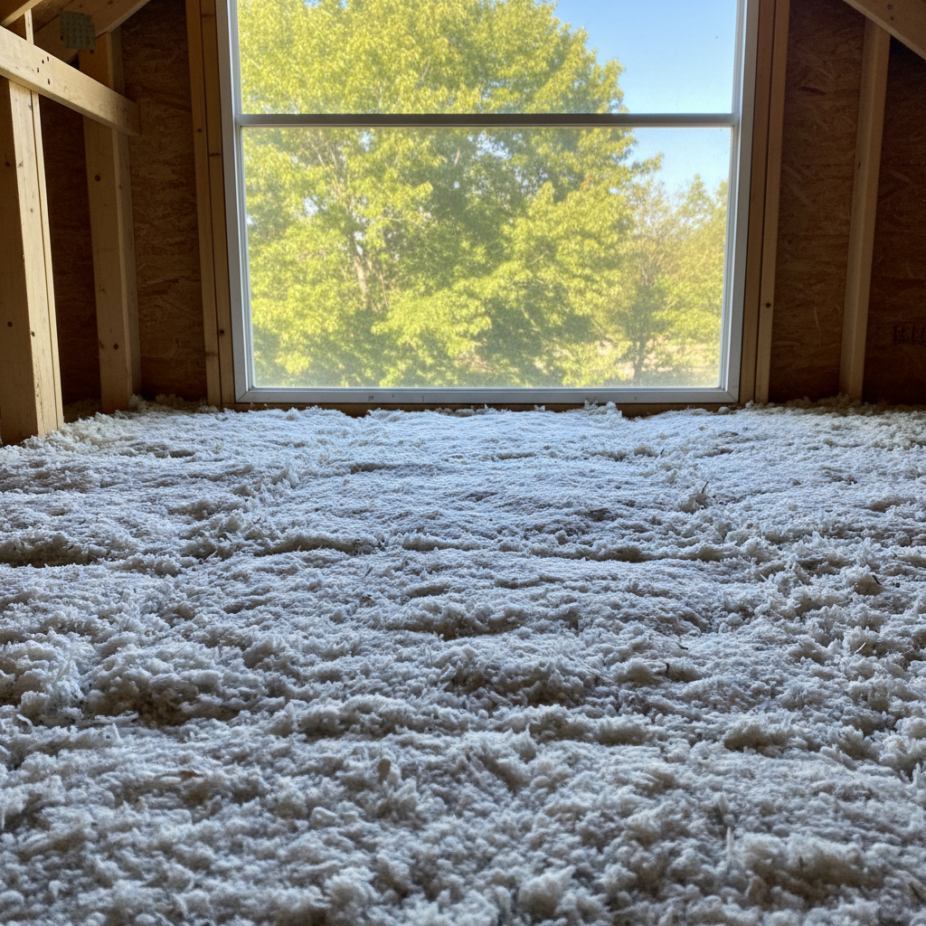 Completed attic insulation work at a residential property in Grand Prairie, TX