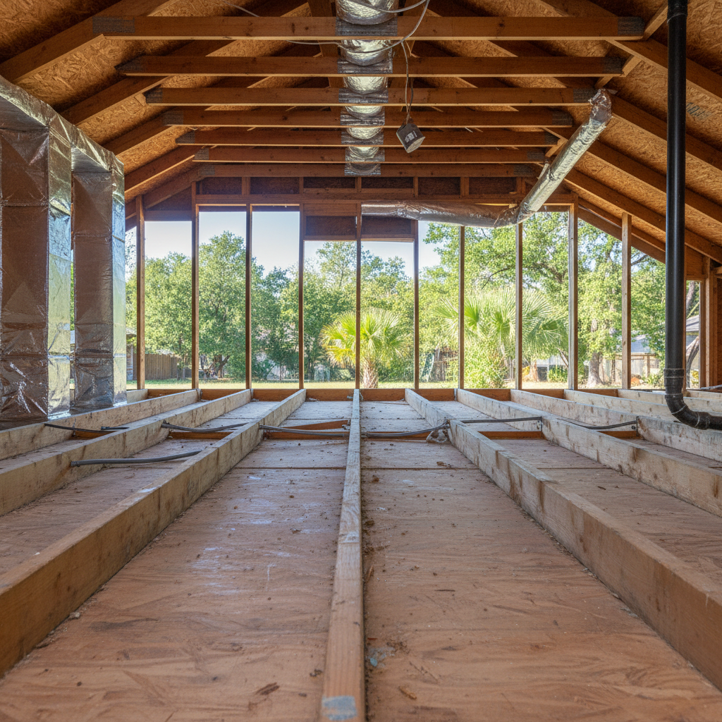Completed insulation removal work at a residential property in San Antonio, TX