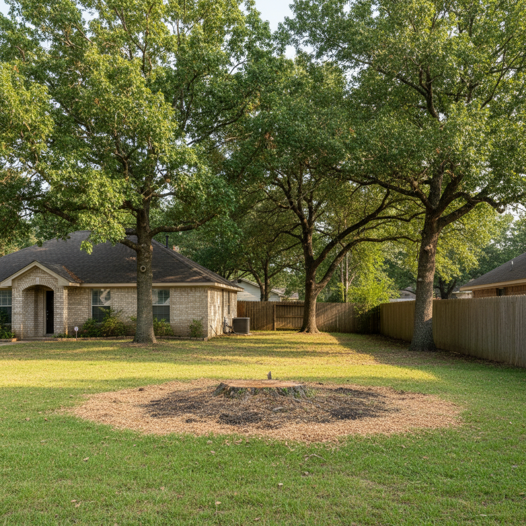 Completed stump grinding & removal work at a residential property in Converse, TX
