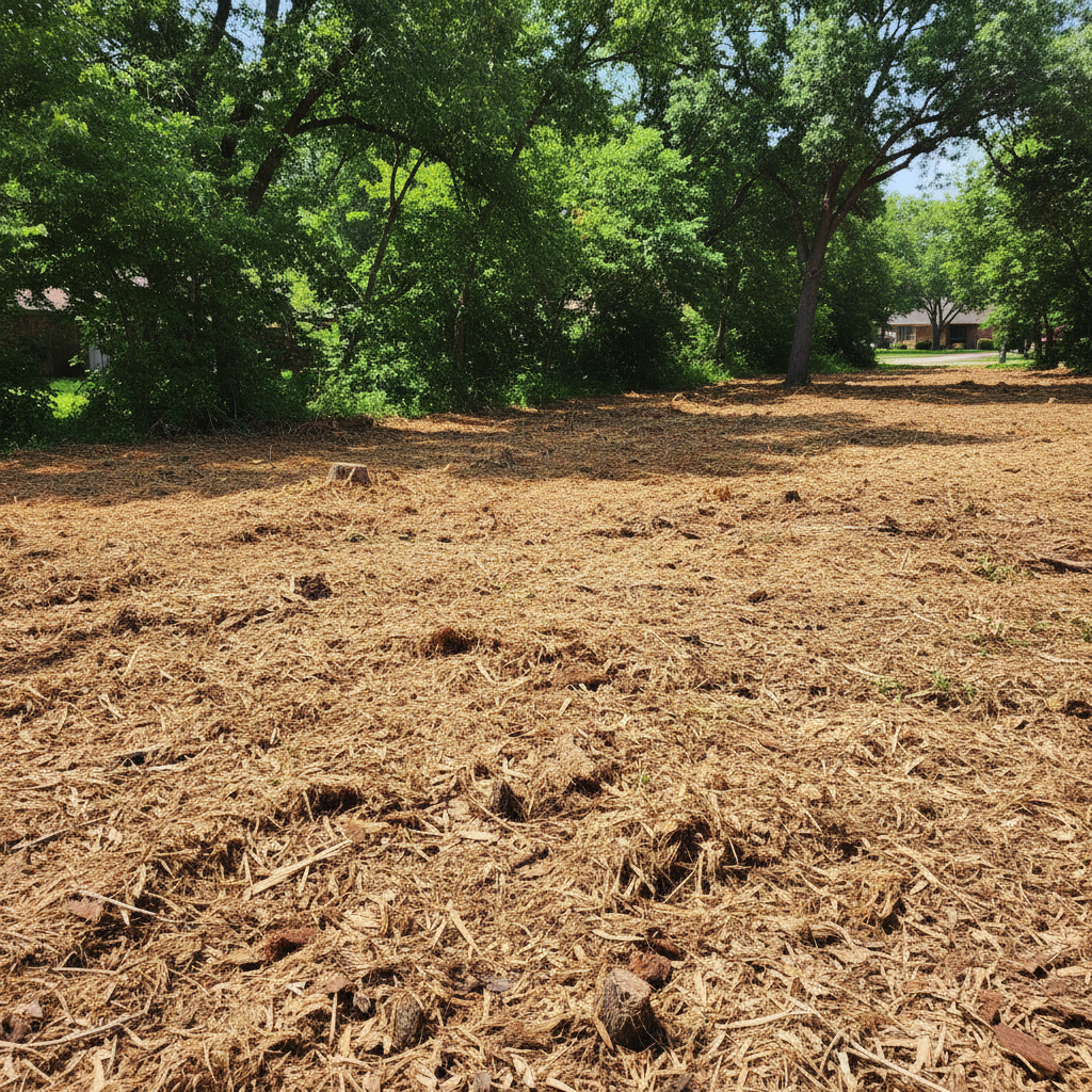 Completed land clearing work at a residential property in Converse, TX