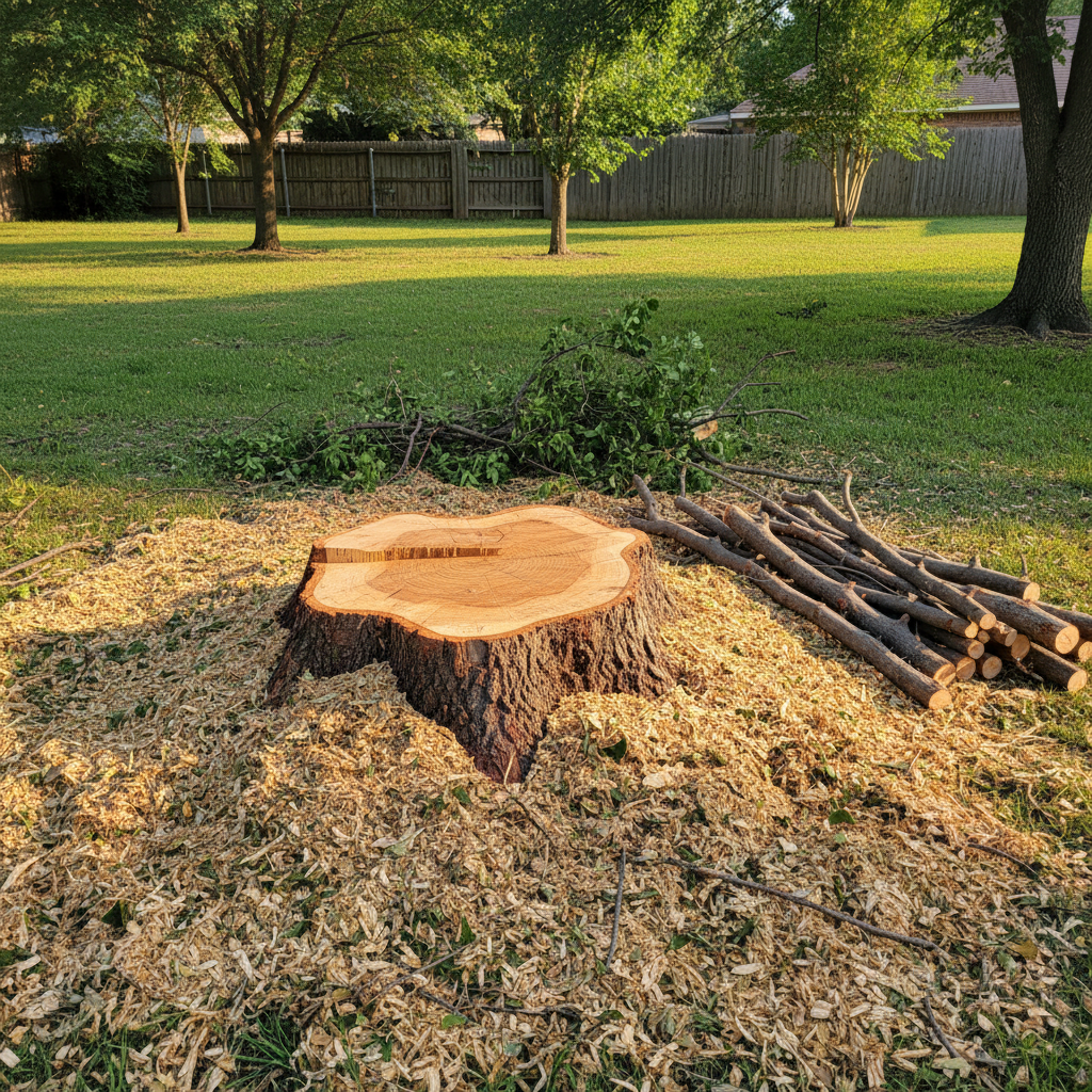 Completed tree trimming work at a residential property in Converse, TX