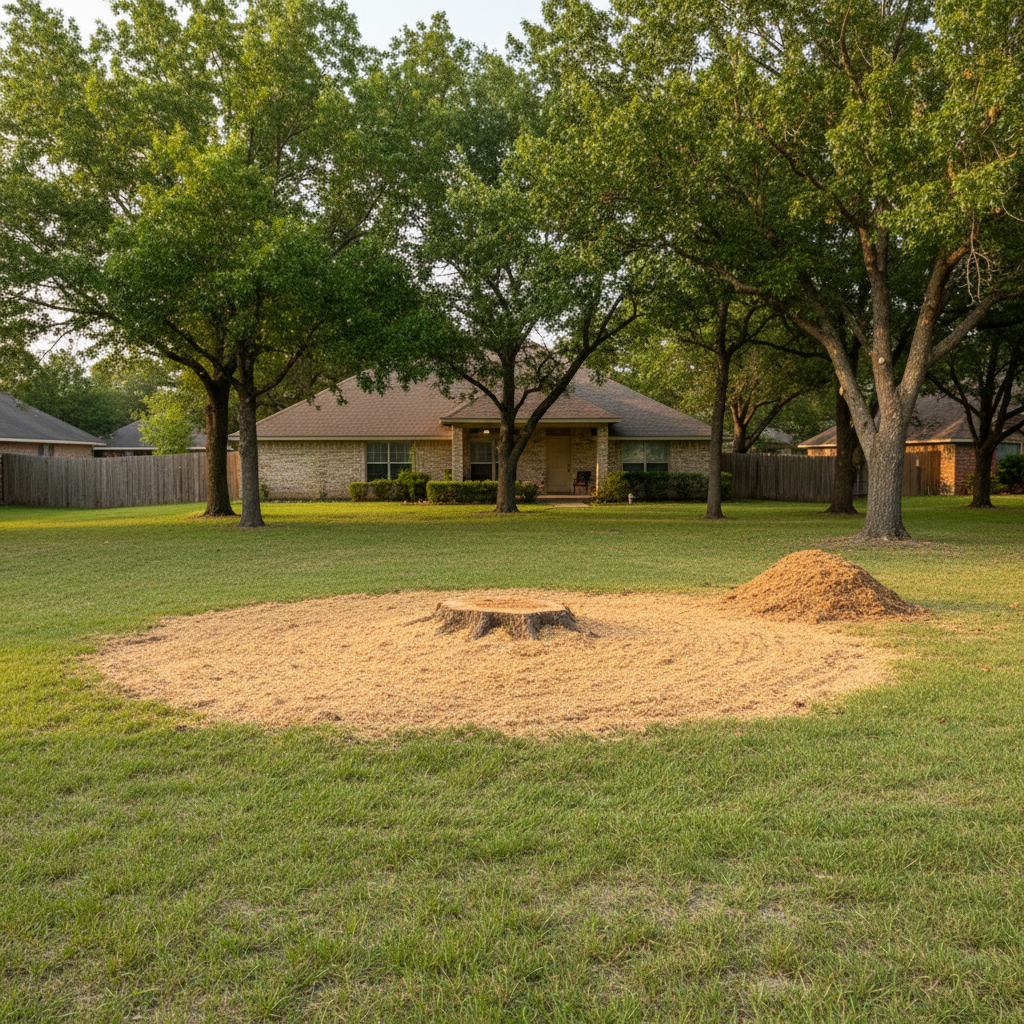 Completed stump grinding & removal work at a residential property in Converse, TX