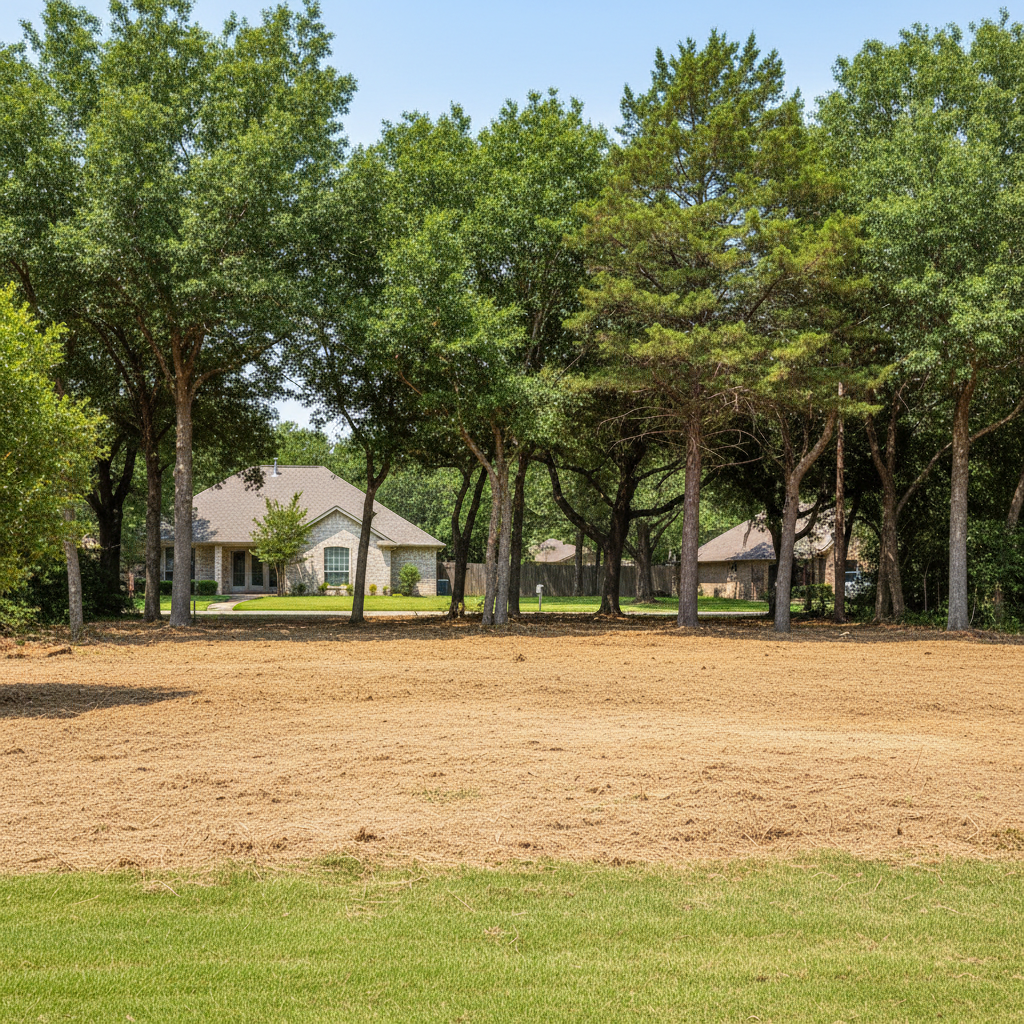 Completed land clearing work at a residential property in Converse, TX