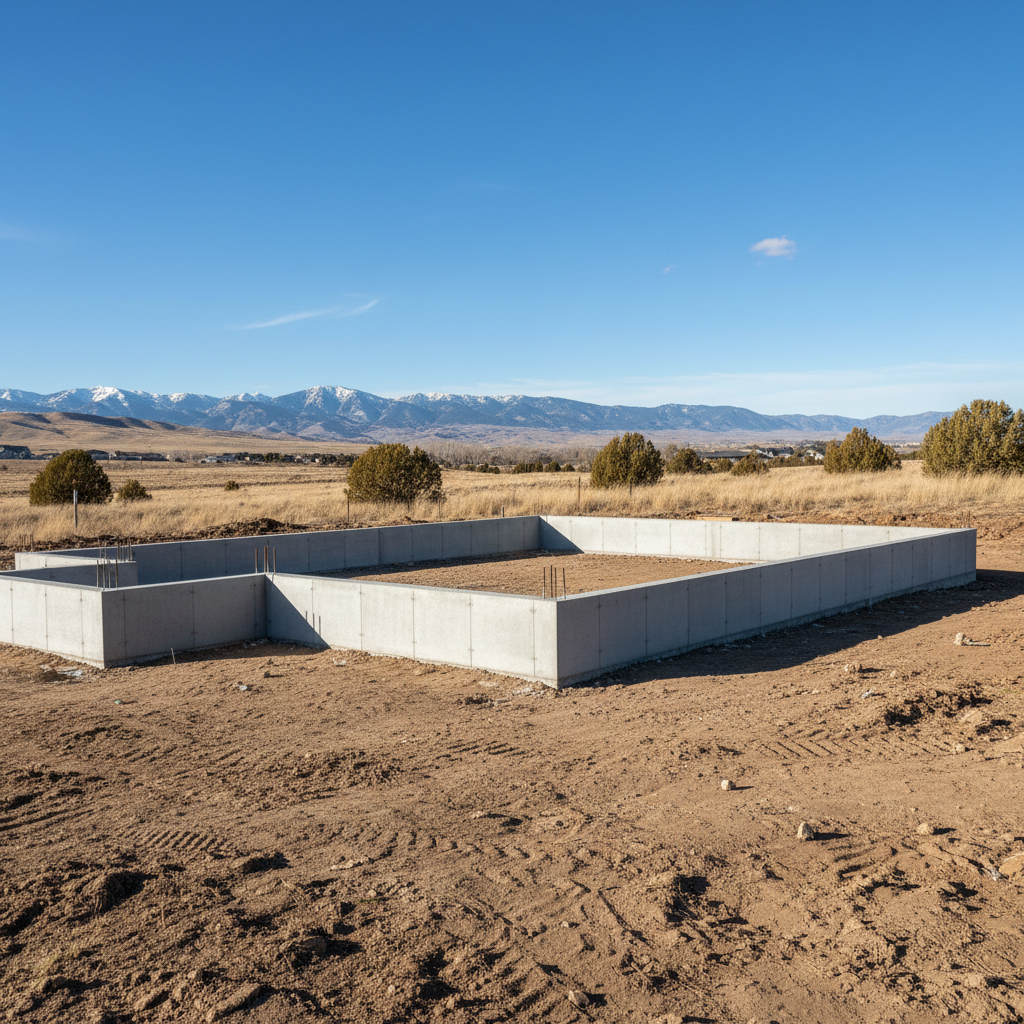Completed concrete foundations work at a residential property in Layton, UT