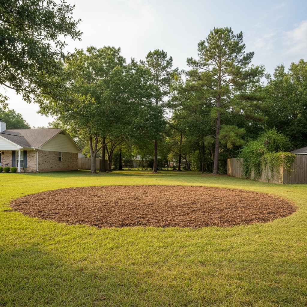 Completed tree removal work at a residential property in Beaumont, TX