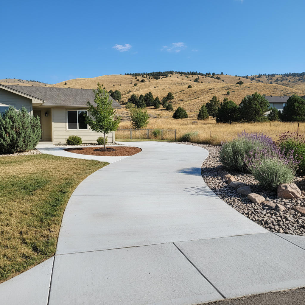 Completed concrete installation work at a residential property in Taylorsville, UT