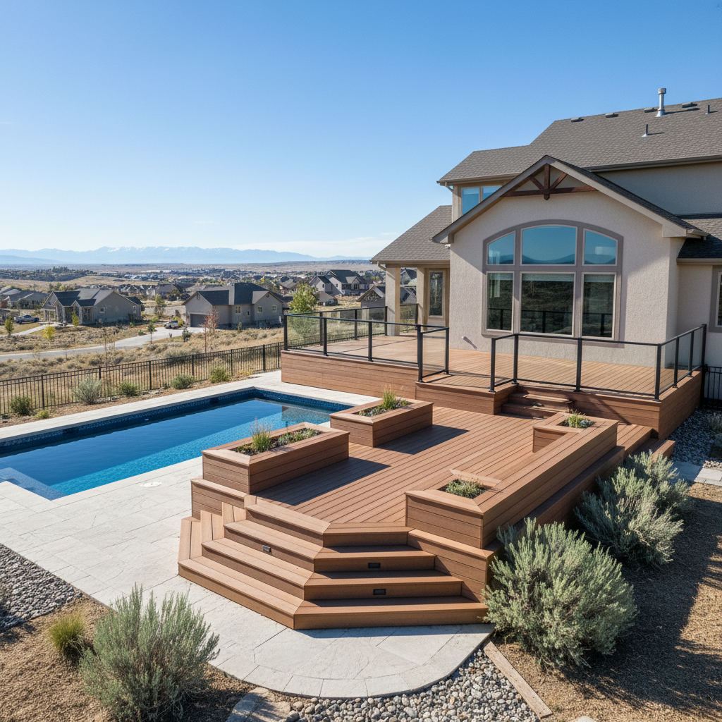 Completed pool decks work at a residential property in Roosevelt, UT