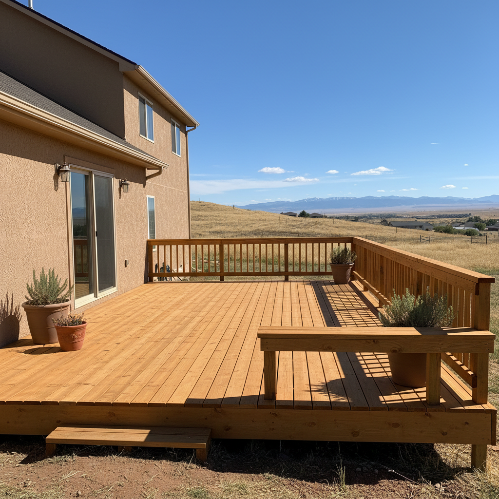 Completed deck repair work at a residential property in Clearfield, UT
