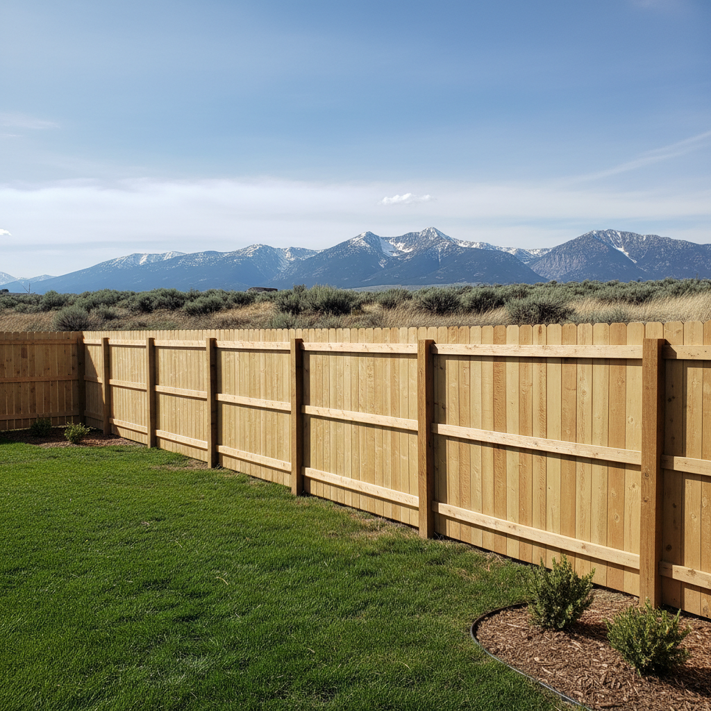 Completed wood fence installation work at a residential property in Ogden, UT