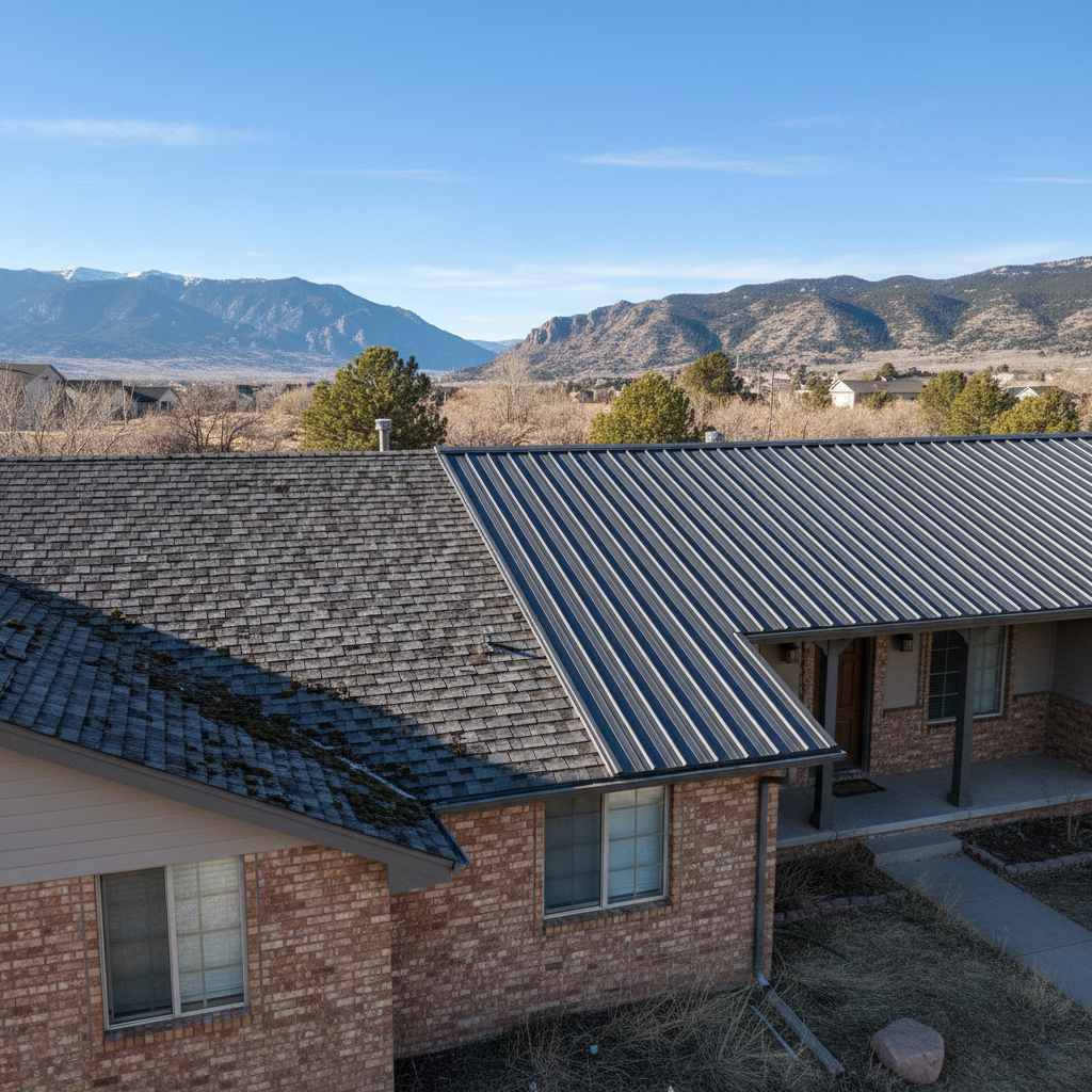 Completed metal roofing work at a residential property in Ogden, UT